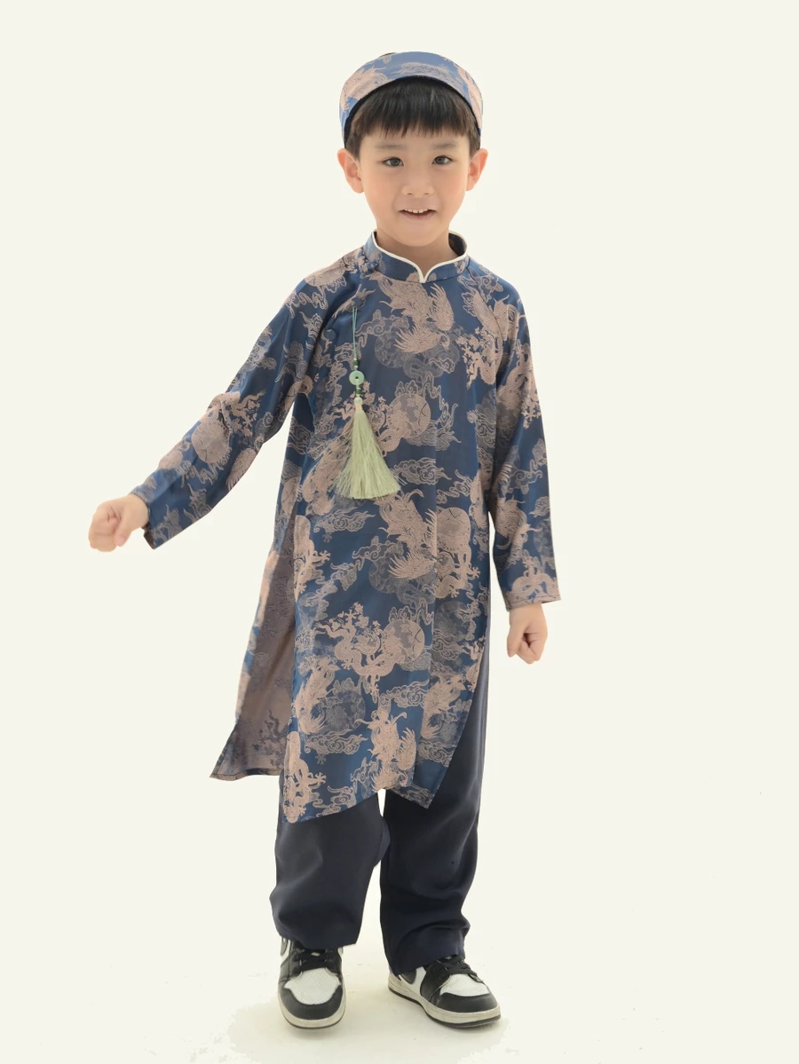 Áo dài Marvel bé trai